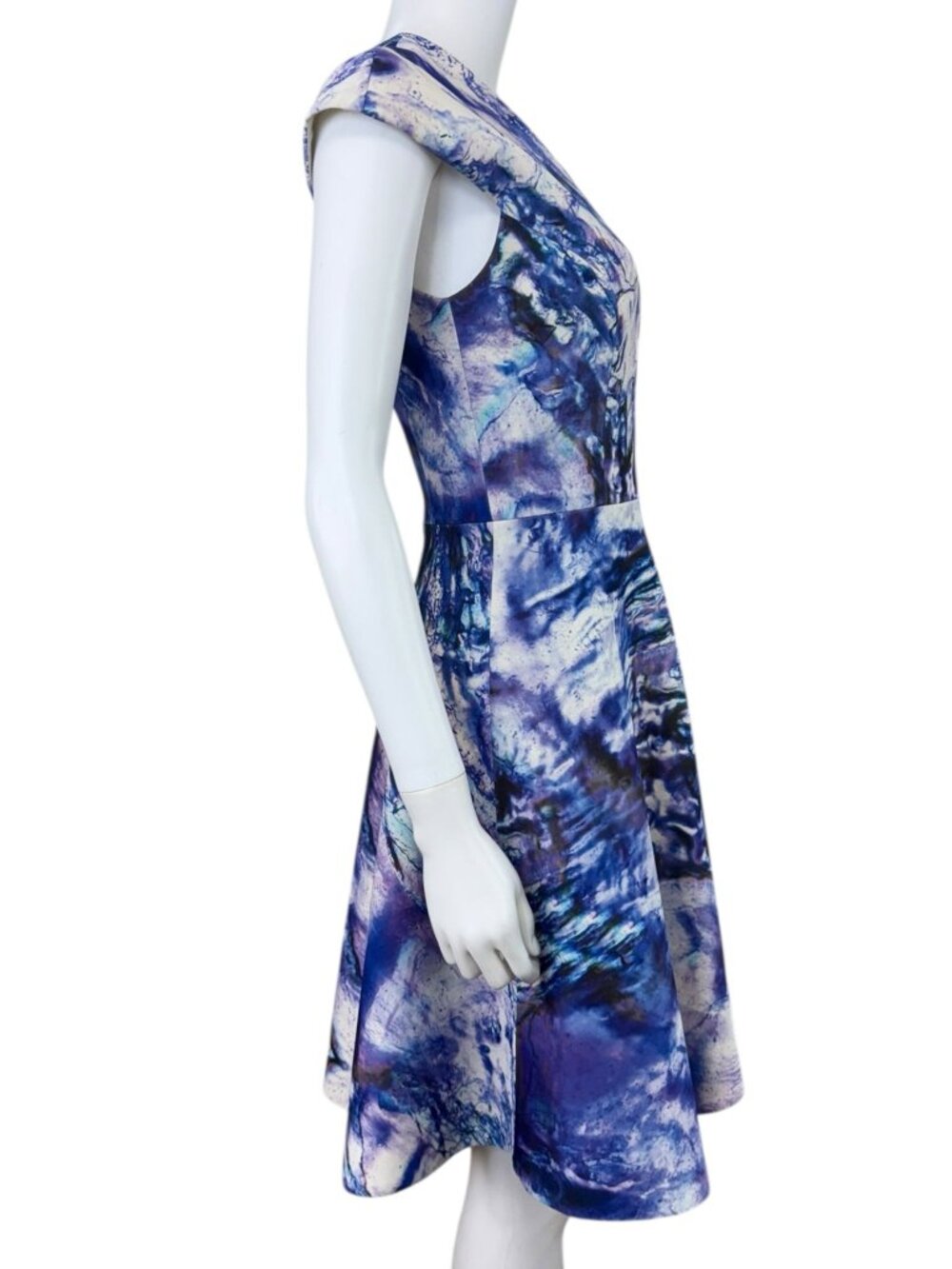 Gabriella Cadena Purple Marbled Over Cocktail Dress Size 4 O0835 - Picture 4 of 10